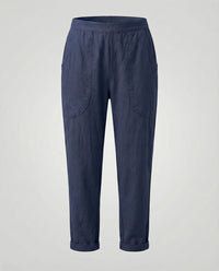 Ulrika Breathable Linen Blend Trousers in Navy