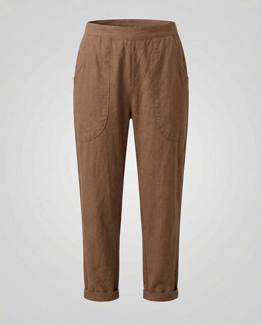 Ulrika Breathable Linen Blend Trousers in White