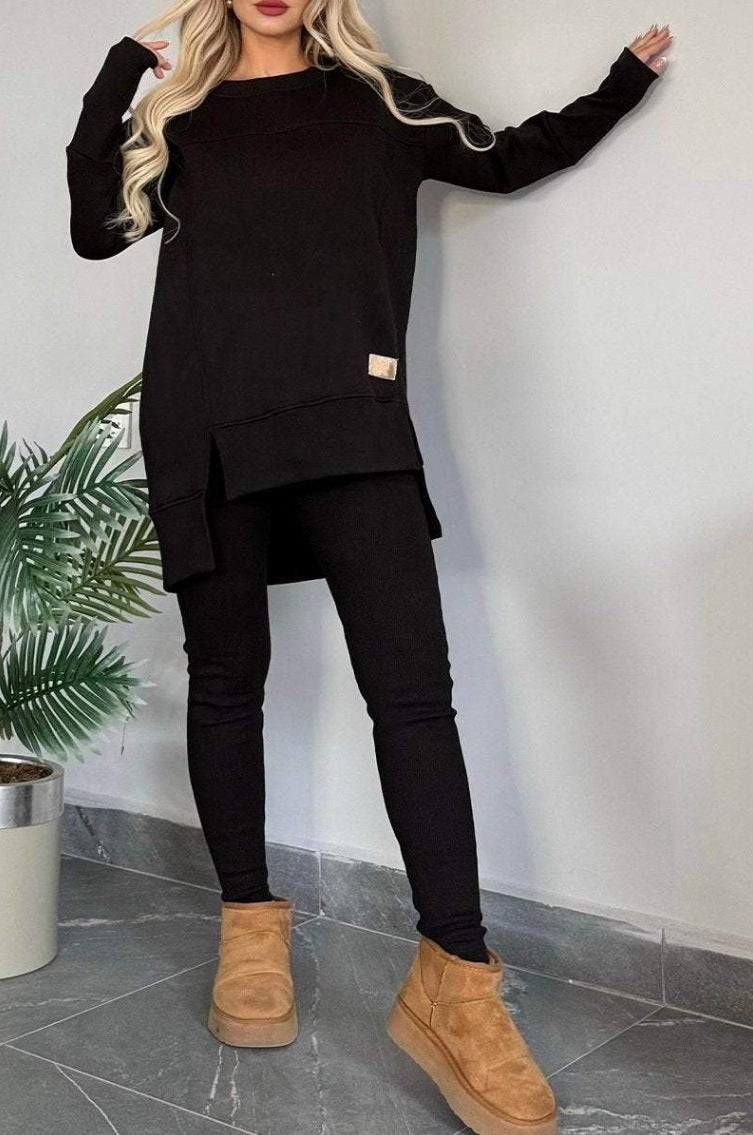 Ulrika Casual Shirt with Long Sleeve and Pockets in Black