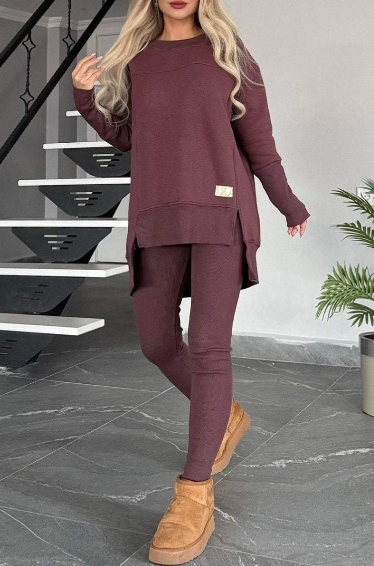 Ulrika Casual Shirt with Long Sleeve and Pockets in Rotbraun