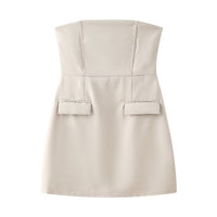 Ulrika Dress with Sleeveless and Pockets in Khaki