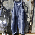Willow | Unisex Vintage Striped Loose-Fit Adjustable Strap Overall