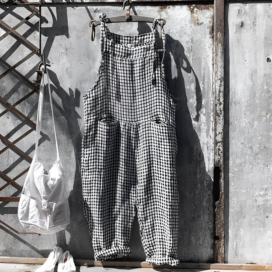 Willow | Unisex Vintage Striped Loose-Fit Adjustable Strap Overall