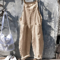 Willow | Unisex Vintage Striped Loose-Fit Adjustable Strap Overall