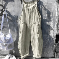 Willow | Unisex Vintage Striped Loose-Fit Adjustable Strap Overall