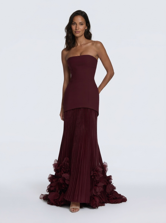 JOELLE | FLORAL PLEATED MAXI DRESS
