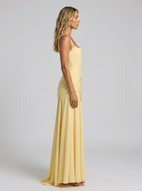 ELODIE | PLEATED V MAXI DRESS