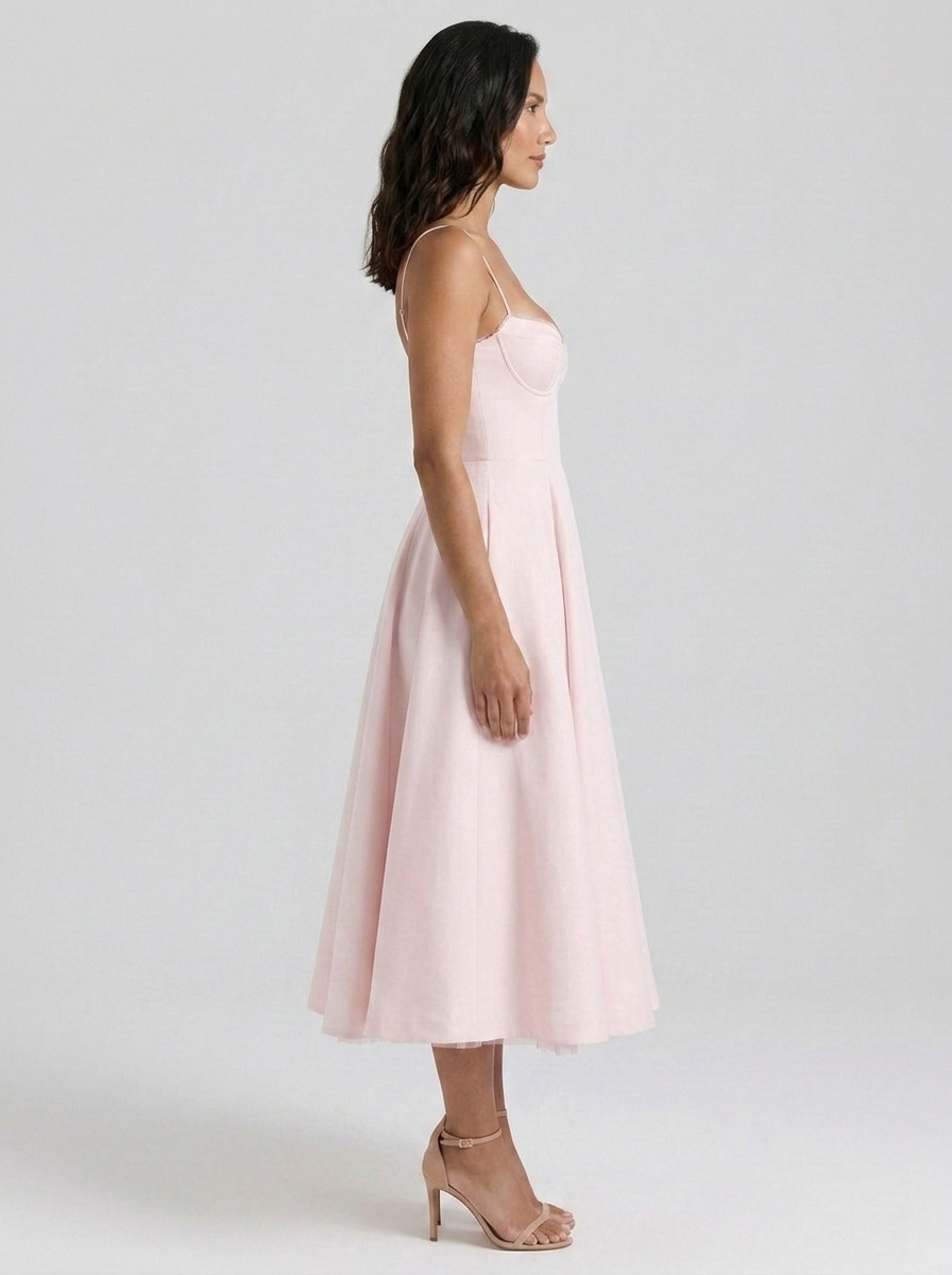 ELIANA | BUSTIER SWEETHEART MIDI DRESS