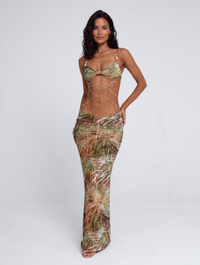 QUINN | EMBELLISHED HALTER MAXI DRESS
