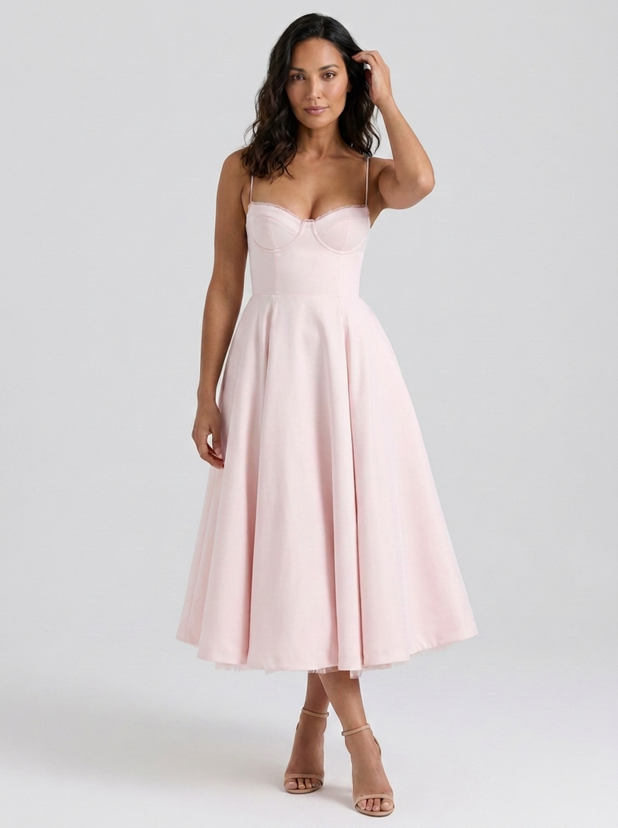 ELIANA | BUSTIER SWEETHEART MIDI DRESS