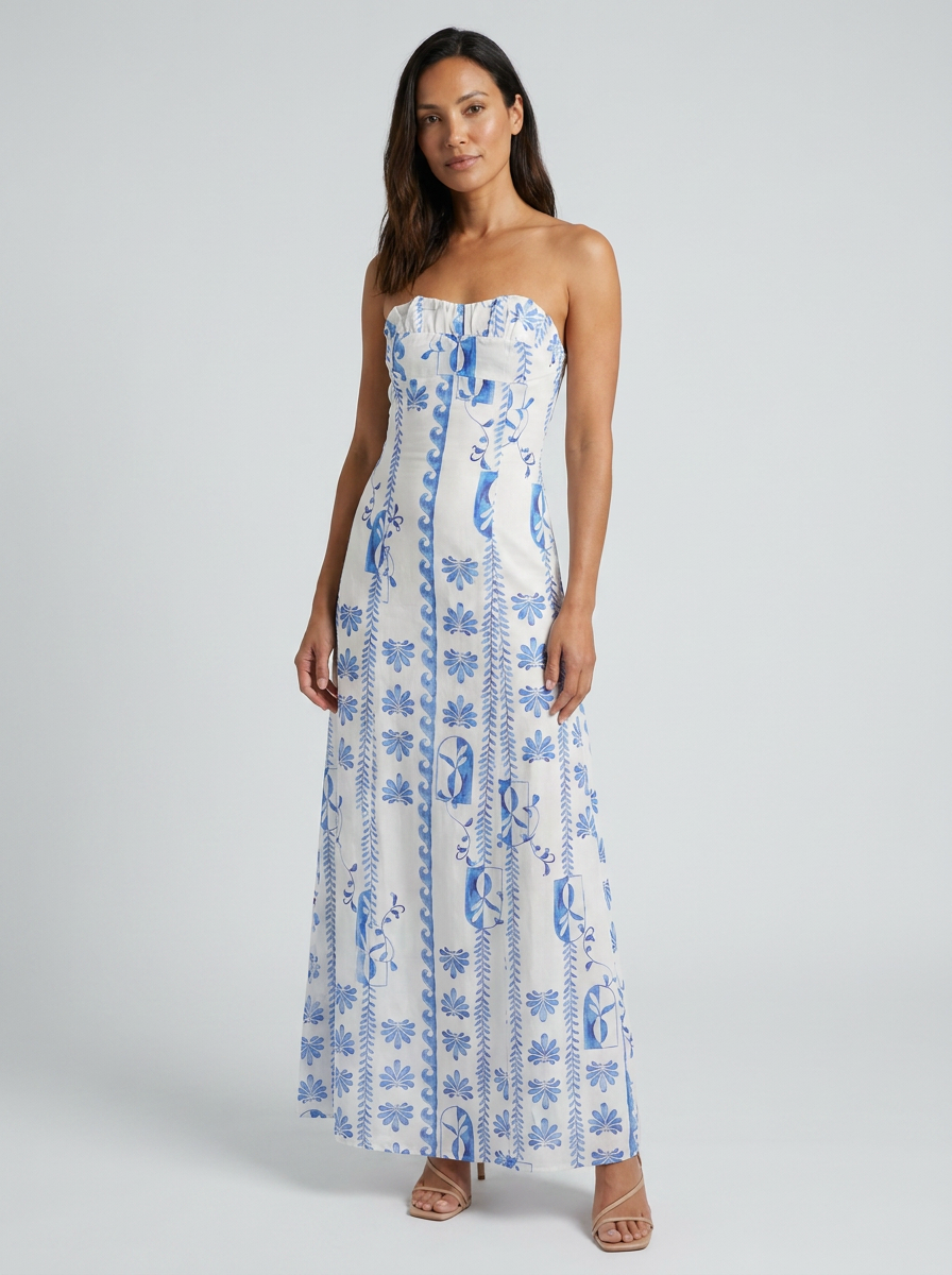 CELINE | FLORAL BUSTIER MAXI DRESS