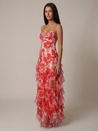 ODETTE | FLORAL RUFFLE MAXI DRESS