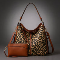Untamed Leather Tote in Leopard