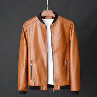 UrbanAviator Men's Leather Bomber Jacket in Charcoal