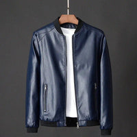 UrbanAviator Men's Leather Bomber Jacket in Charcoal