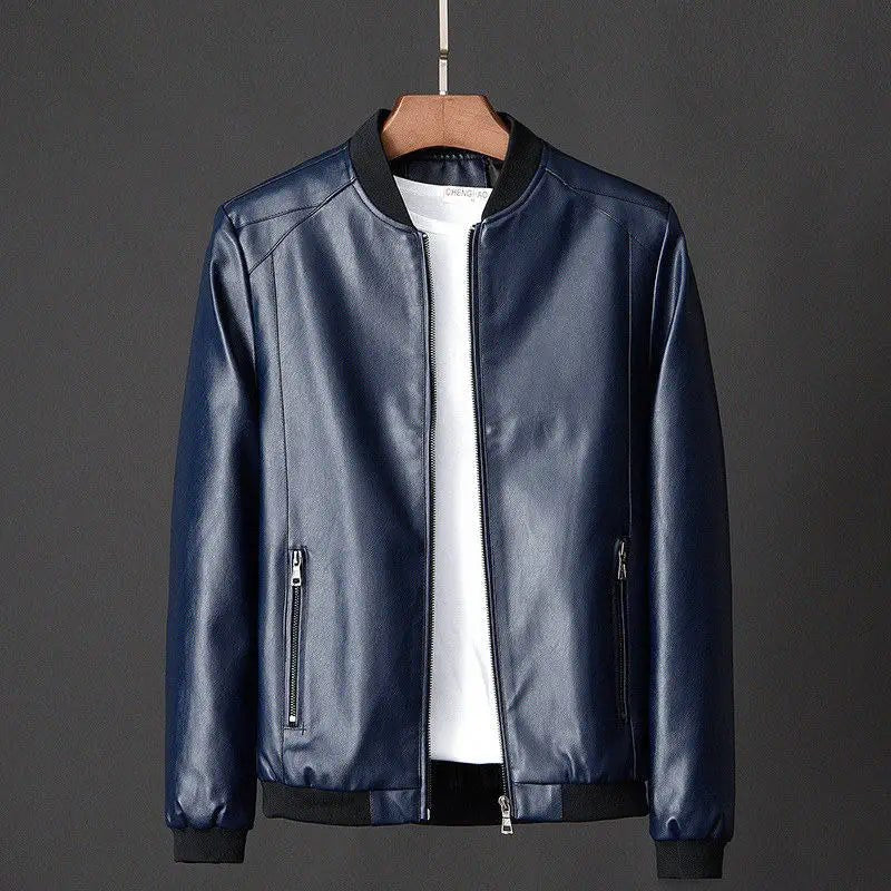 UrbanAviator Men's Leather Bomber Jacket in Charcoal