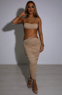 Peggy Maxi Skirt - Gold Sparkle