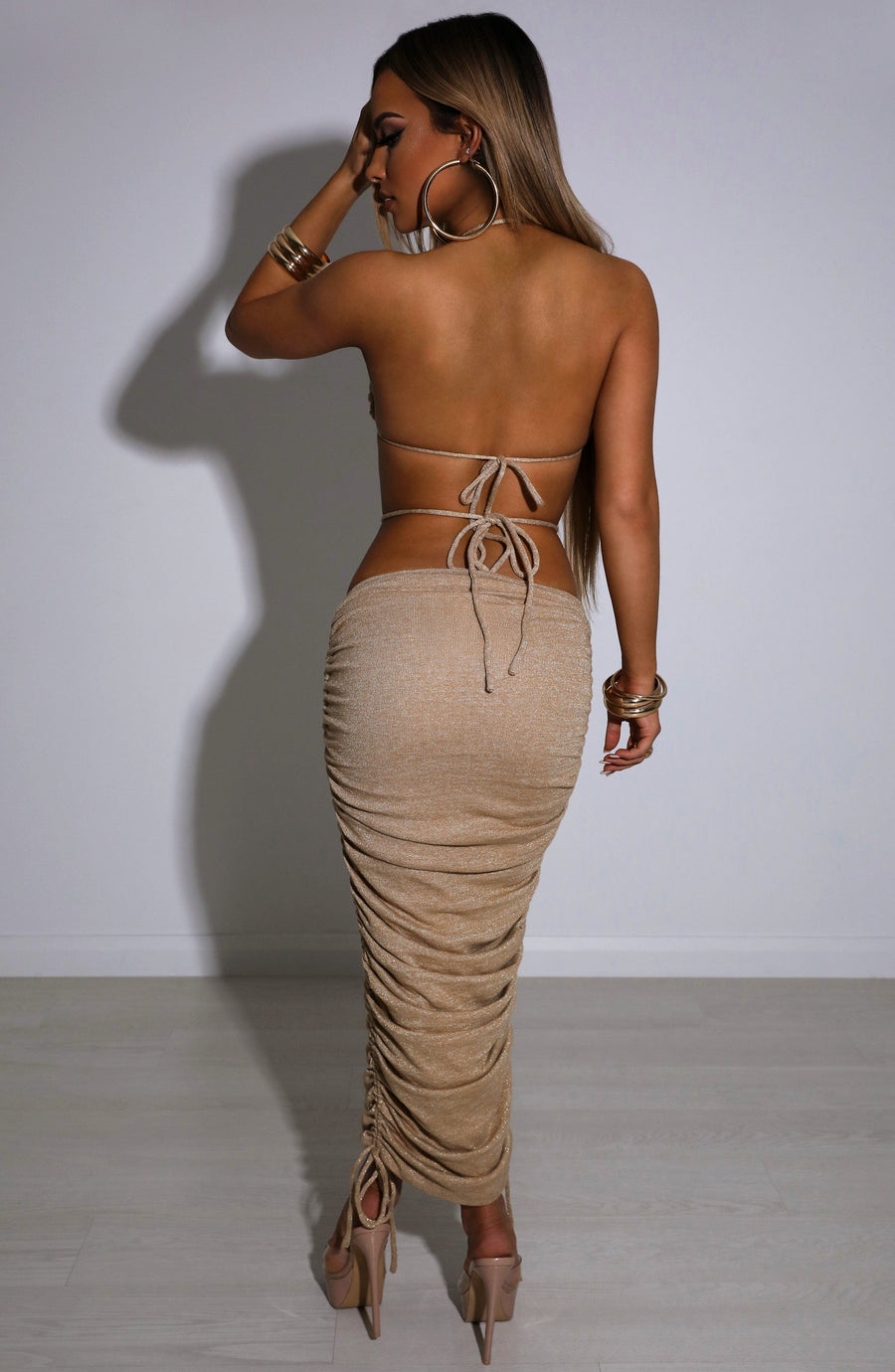Peggy Maxi Skirt - Gold Sparkle