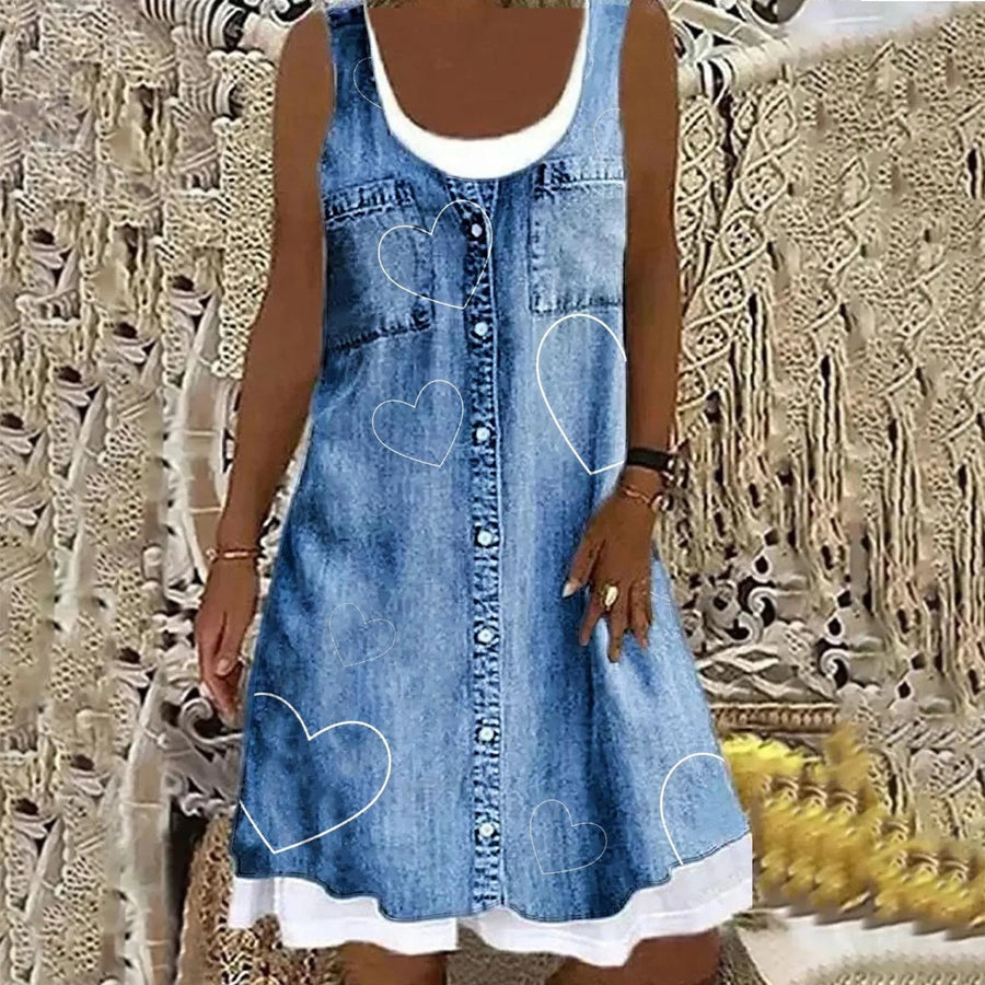 Valencia™ Soft and Elegant Denim Dress in Light Blue