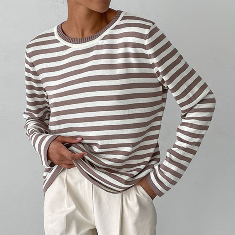 Valentijn Shirt with Striped in Brown