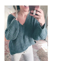 Valentina Casual Knit Sweater with V-Neck