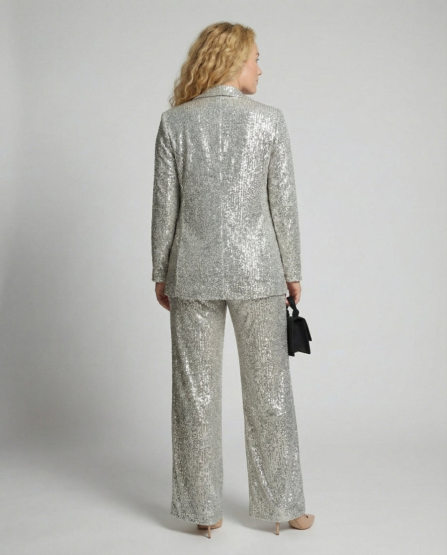 Valentina Elegant Blazer in Silver