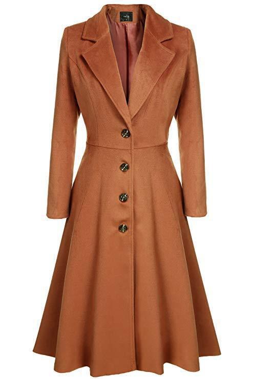 Valentina Elegant Trench Coat in Brown