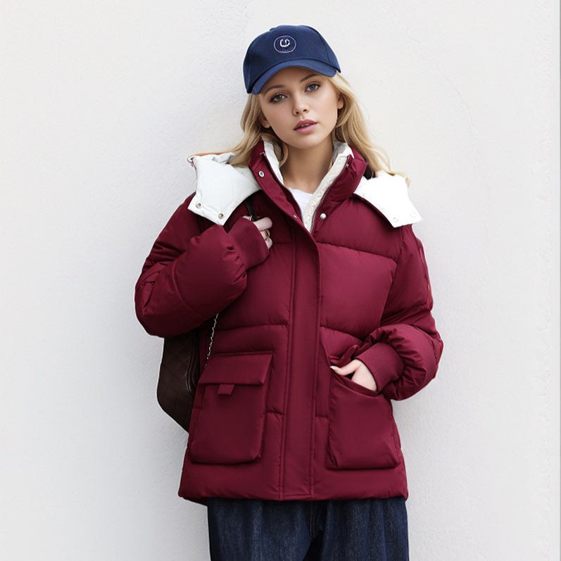 Valentina Jacket with Pockets and Hood in Red