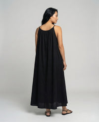 Valentina Linen Maxi Dress with Pockets