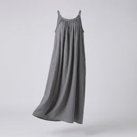 Valentina Linen Maxi Dress with Pockets in Grey