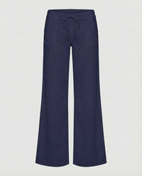 Valeria Airy Linen Trousers with Pockets in Navy