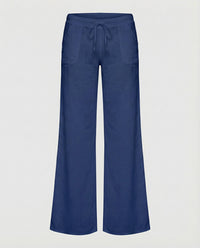 Valeria Airy Linen Trousers with Pockets in Royalblau