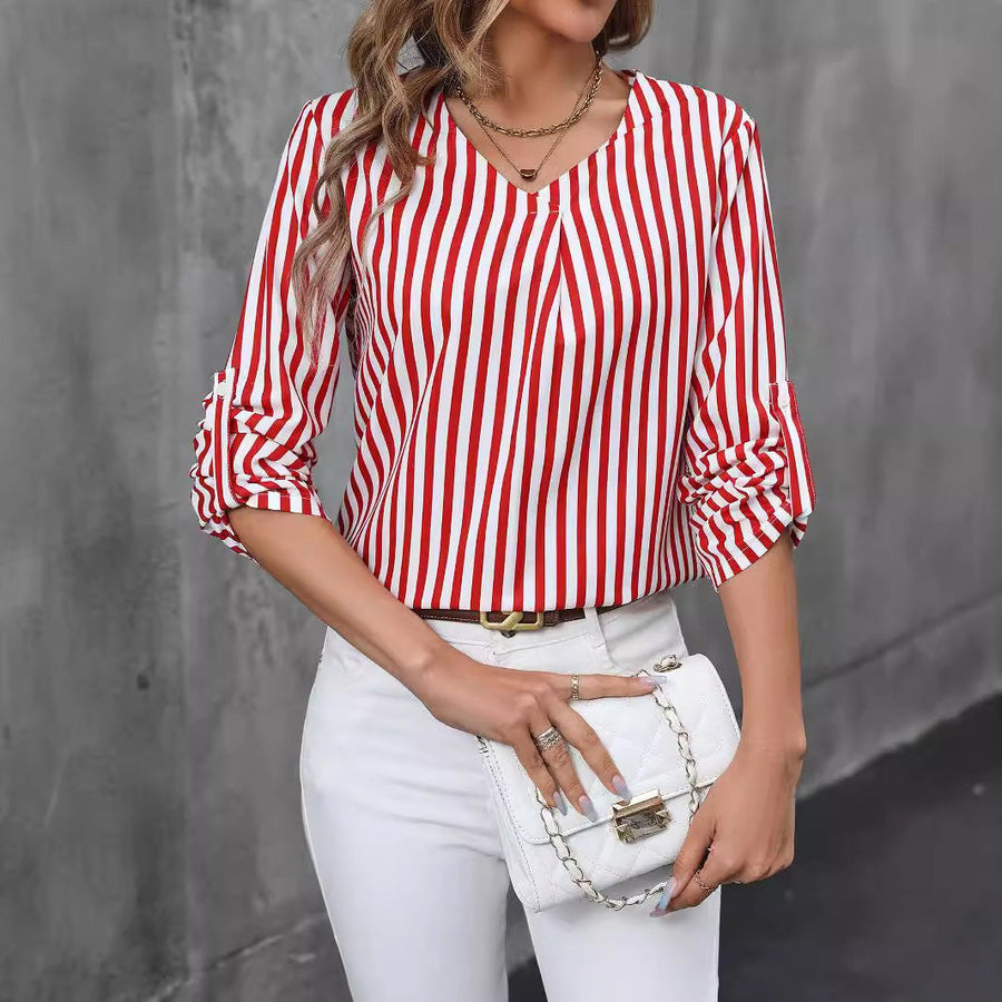 Valeria Blouse with V-Neck