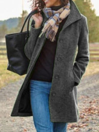 Valeria Elegant Coat in Dark Grey