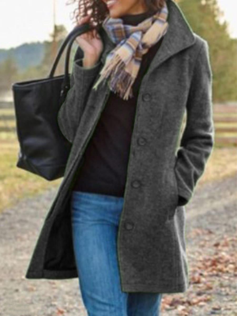 Valeria Elegant Coat in Dark Grey