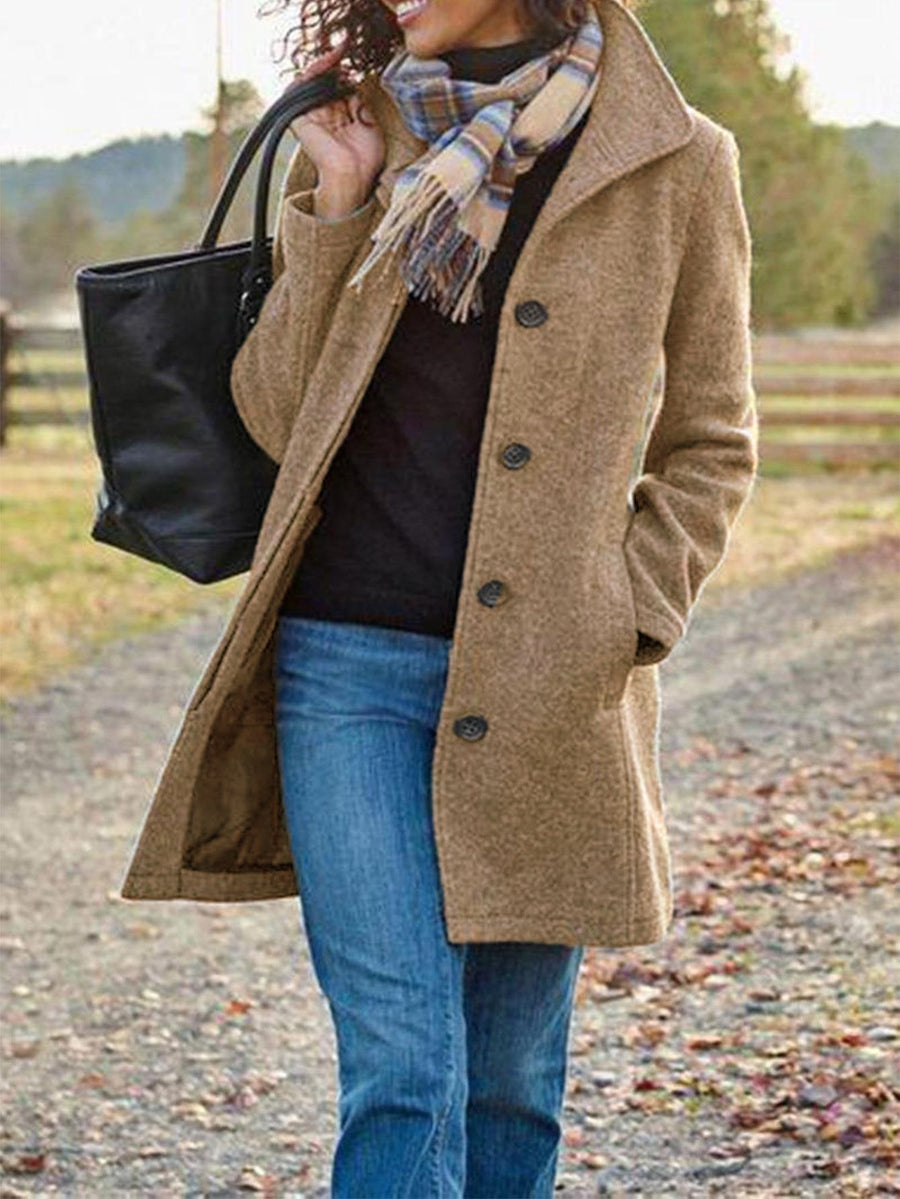 Valeria Elegant Coat in Khaki