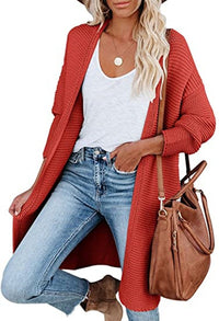 Valeria Knit Cardigan with Pockets in Orange