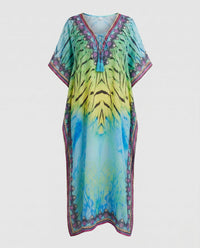 Valeria Linen Dress in Blaugelb