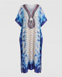 Valeria Linen Dress in Fischschuppen