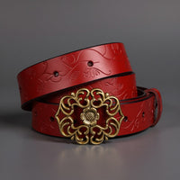 Valora Floral Buckle Belt in Cherry