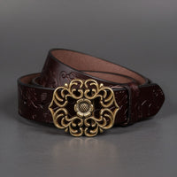 Valora Floral Buckle Belt in Espresso Brown