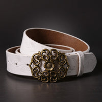 Valora Floral Buckle Belt in Pearl