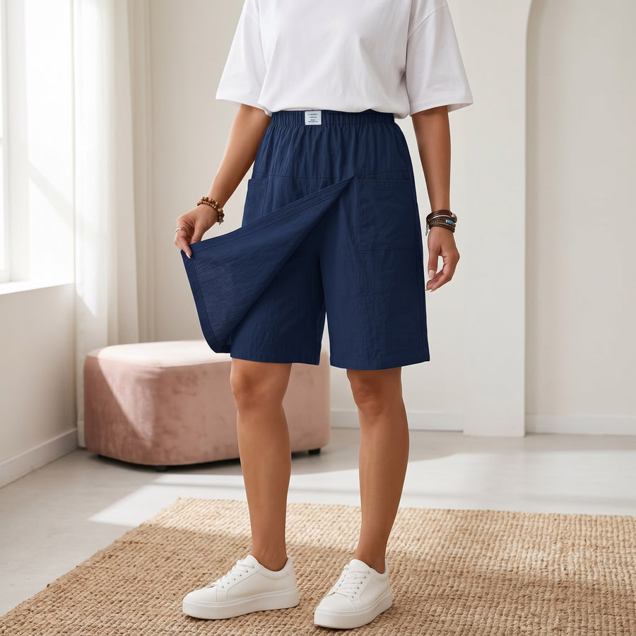 Valtine Women's Wrap-Front Skort Wide Leg Knee Shorts