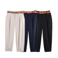 Vanessa Linen Trousers with Belted