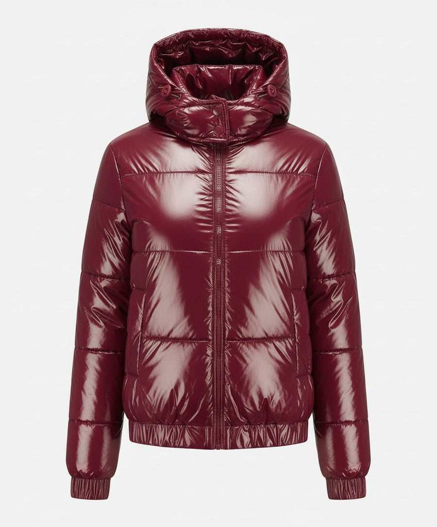Vanessa Quilted Jacket in Wine Red