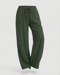 Vanessa Relaxed Linen Trousers in Green