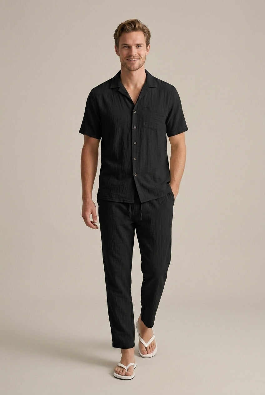 Men's Linen Two-Piece Set Relaxed Fit
