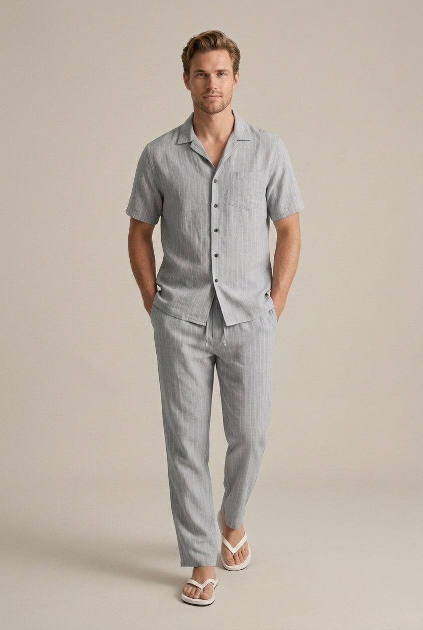 Men's Linen Two-Piece Set Relaxed Fit