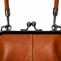 Vashara Women's Vintage Kiss Lock Crossbody Bag