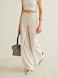 Vashti | Women's High Waist Asymmetric Wide Leg Pants